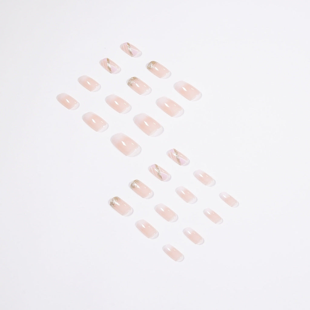 24 Faux Ongles Mi-Longs French Dégradé – Réutilisables, Style Minimaliste 💅✨ Yiwu Ruijia Auto Supplies Co., Ltd.