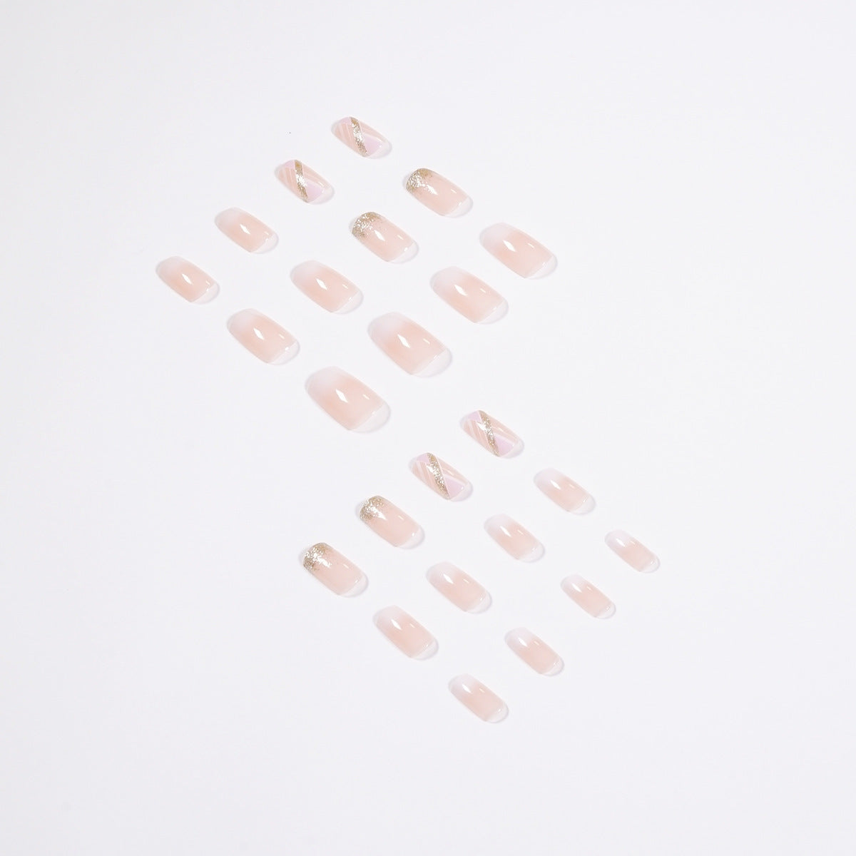 24 Faux Ongles Mi-Longs French Dégradé – Réutilisables, Style Minimaliste 💅✨ Yiwu Ruijia Auto Supplies Co., Ltd.