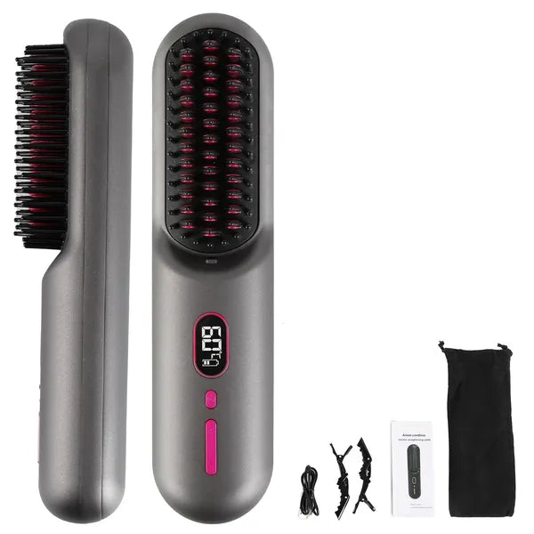 Brosse Lissante Sans Fil 4800mAh – 12 Températures, Ions Négatifs &amp; Graphène 💇♀️✨ Yiwu Ruijia Auto Supplies Co., Ltd.