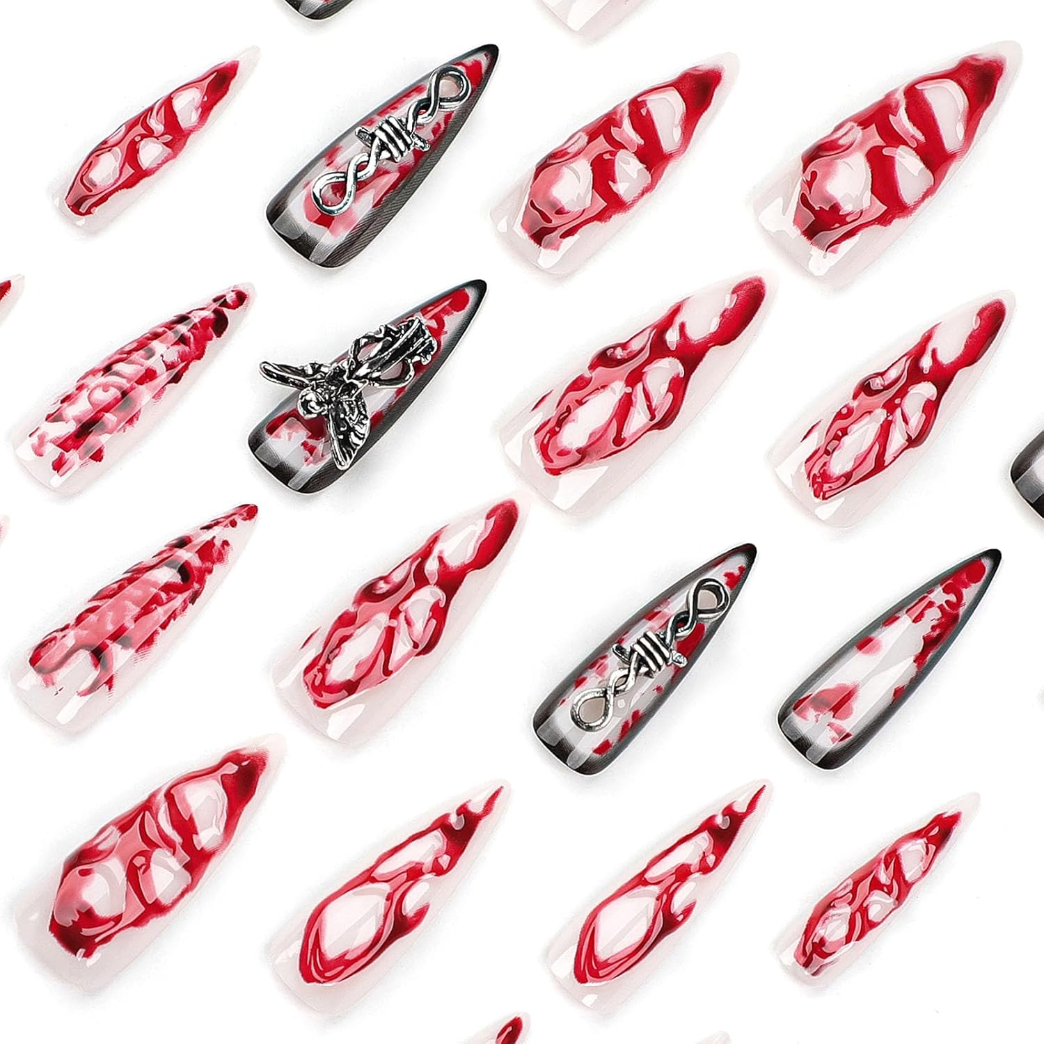 💅 Faux Ongles “Ange Sanguin 3D” – Effet Gothique Extra Long Yiwu Ruijia Auto Supplies Co., Ltd.